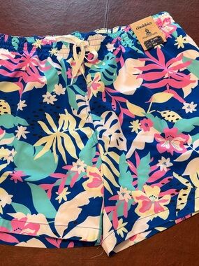 Chubbies Mens XXL Blue Tropical Swim Trunks  The Floral Suprises NWT 5.5 inseam
